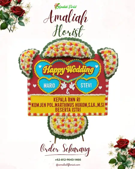 Papan Bunga Pernikahan Paku Beto